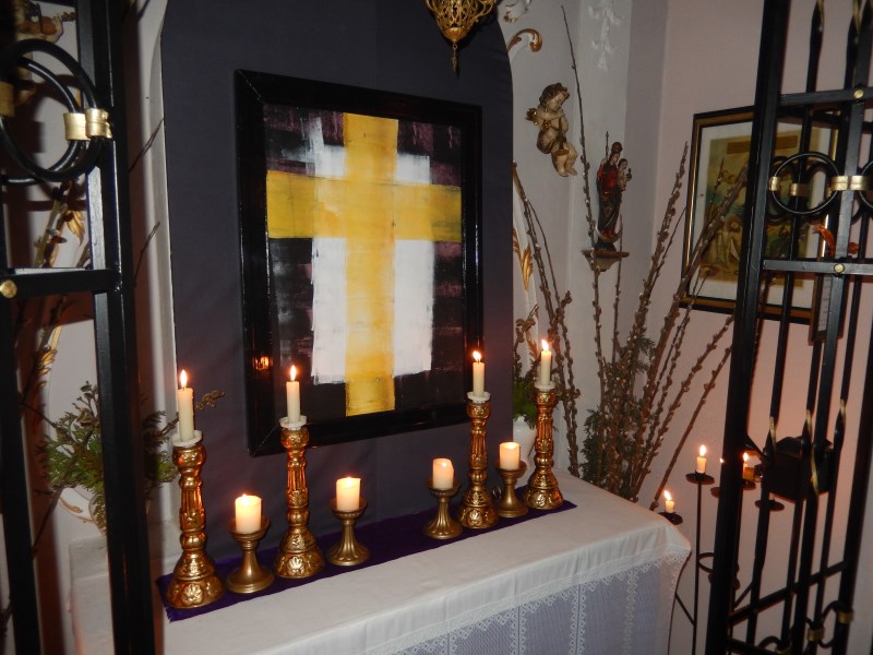 VerhÃ¼llter Altar mit Fastenbild (SchÃ¼lerarbeit BG-Steyr-Werndlpark)